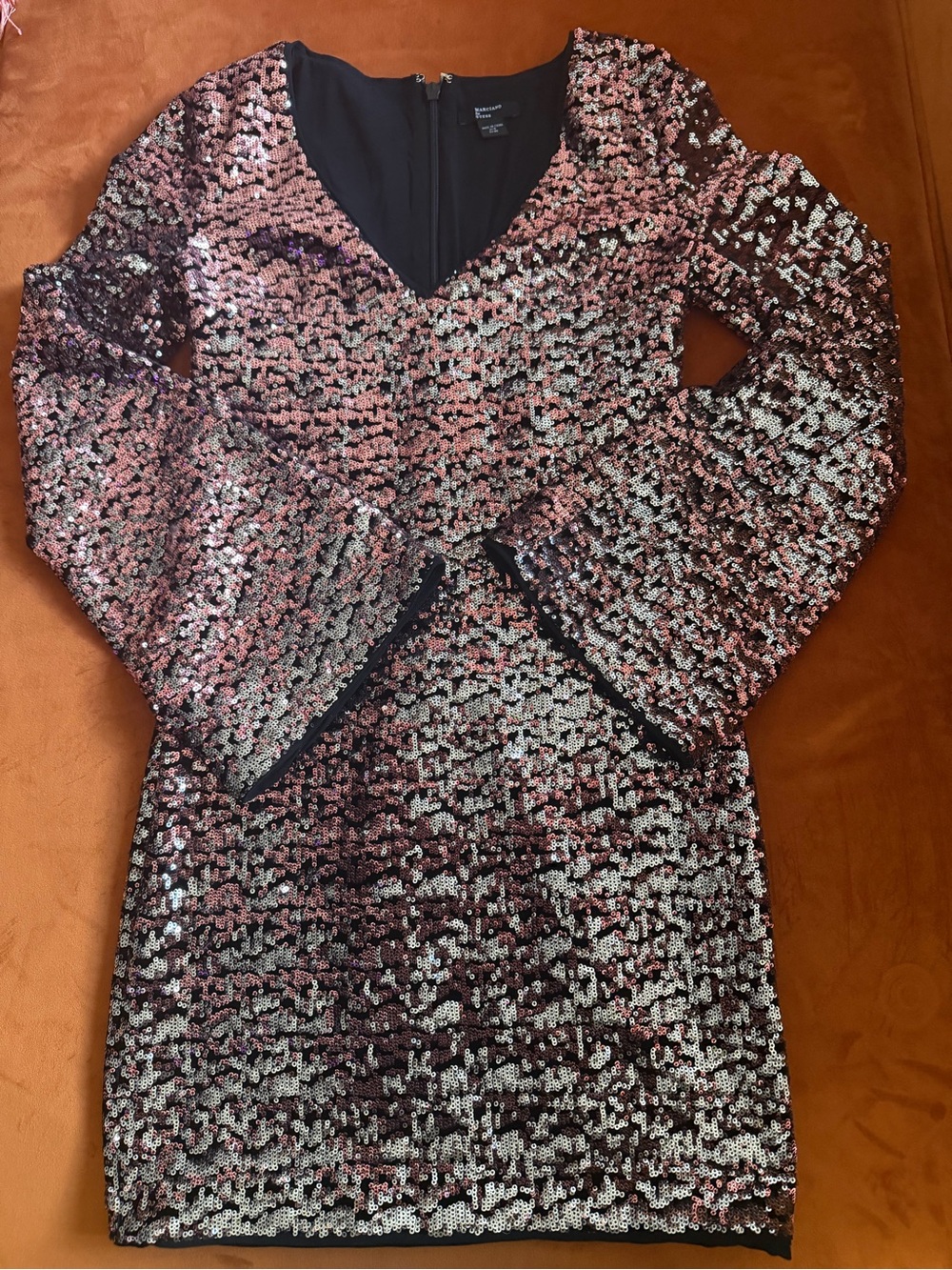 Guess by Marciano Pink and Silver Sequin Mini Dress